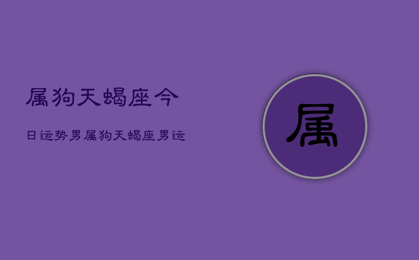 1、属狗天蝎座今日运势男，属狗天蝎座男运势今日